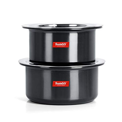 Image 3 of 3.5 Litres for the product Sumeet 3mm Thick Hard Anodized Large Aluminium Tope Set with S. S. Lid