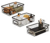 Image 1 of Default Title for the product Go Hooked Bianco Multipurpose 10" Metal Bathroom Storage Organizer Basket Bin - Modern Wire Grid Design - for Organization in Cabinets, on Countertops, Bedroom, Kitchen, Bathroom, Garage (Pack of 3, Black)