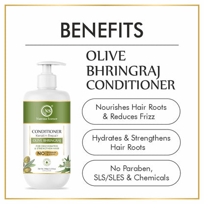 Image 3 of Nuerma Science Keratin Repair Olive Bhringraj Hair Conditioner for Dehydrated & Strengthen Hair
