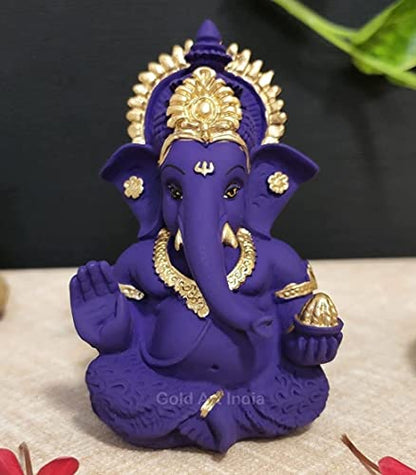 Image 8 of MukutVioletTerra for the product Gold Art India Ganesha Idol