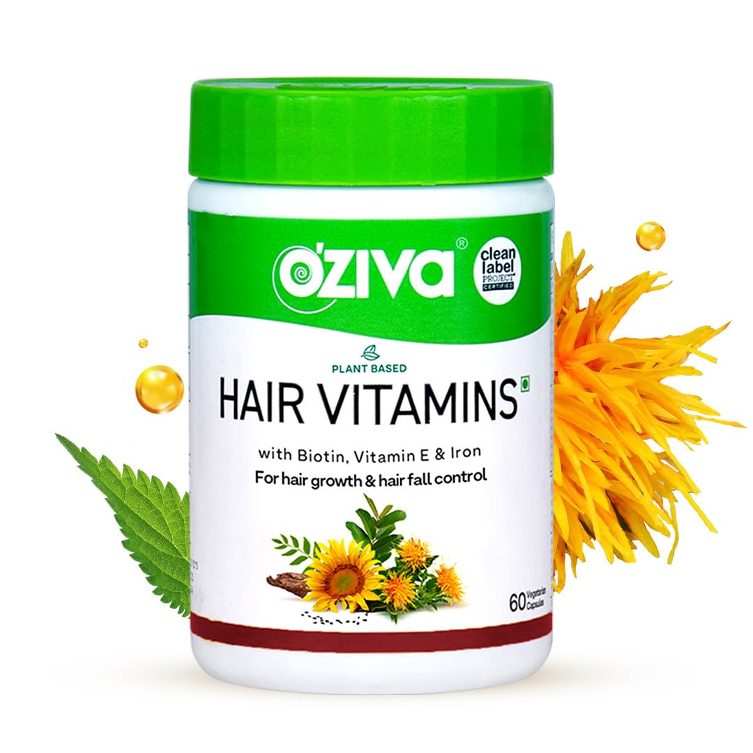 Image 1 of 60 caps for the product OZiva Hair Vitamins (With Biotin, Iron & Vitamin E)