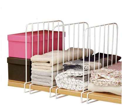 Image 1 of Default Title for the product Go Hooked Coated Iron Racks Closet Shelf Organiser Shelf Partitions Shelf Separators Shelf Dividers White Durable Sturdy Space Saving Versatile Heavy Duty Efficient Compact Organize Pack of 3