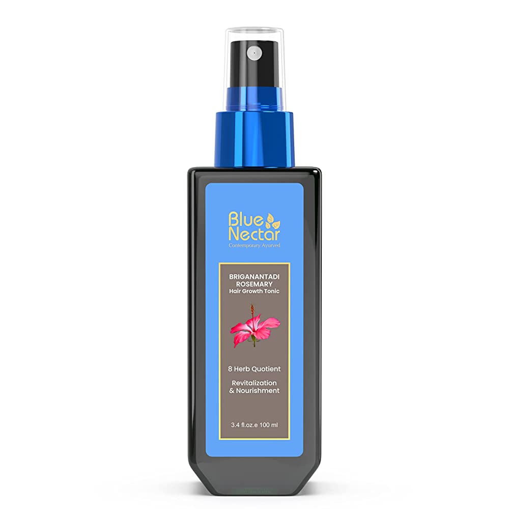 Image 1 of 100 ml for the product Blue Nectar Briganantadi Hair Tonic with Almond Rosemary Oil for Hair Growth