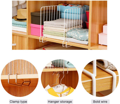 Image 4 of Go Hooked Coated Iron Racks Closet Shelf Organiser Shelf Partitions Shelf Separators Shelf Dividers White Durable Sturdy Space Saving Versatile Heavy Duty Efficient Compact Organize Pack of 3