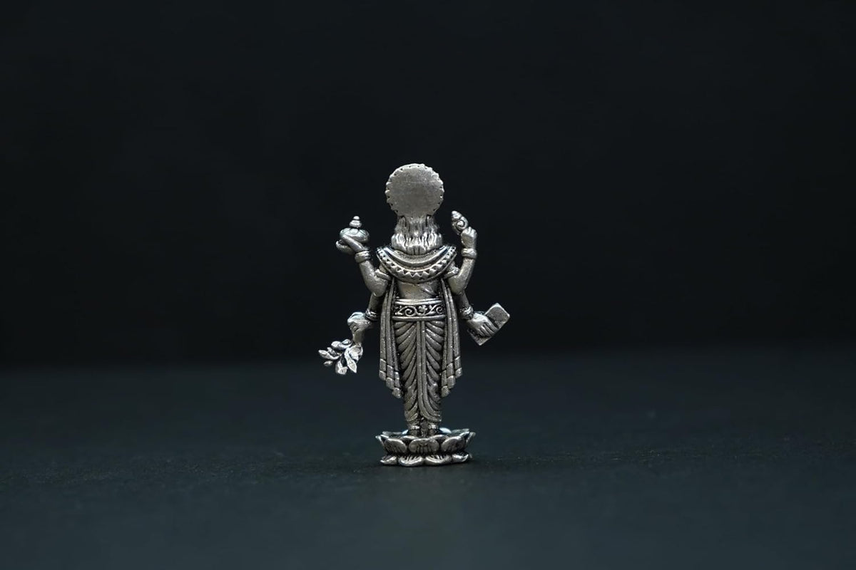 Image 3 of Dista Silvers Pure Silver Antique Dhanvanthri Standing 18.16G