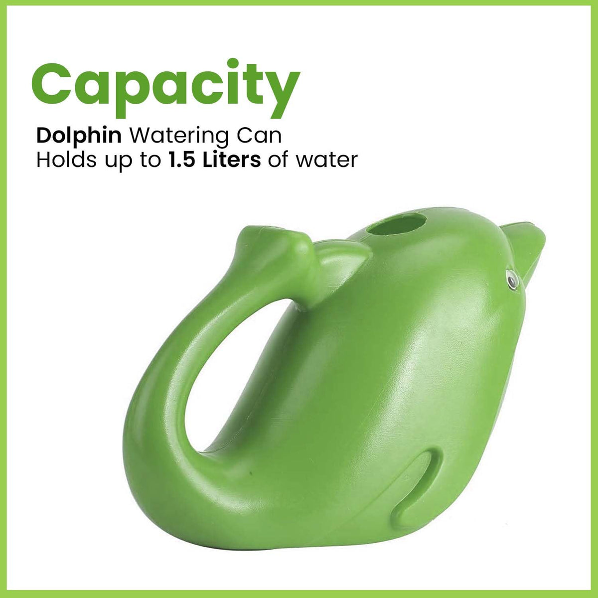 Image 3 of Go Hooked Plastic Dolphin Shape 1.5 Liter Kids Watering Can for House Plants & Garden Plants (Pack of 1, Yellow, 1.5 Liter)