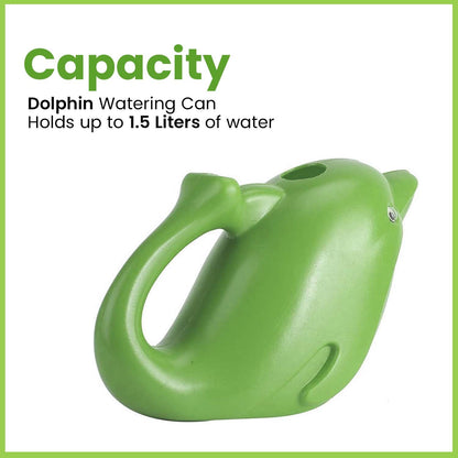 Image 3 of Go Hooked Plastic Dolphin Shape 1.5 Liter Kids Watering Can for House Plants & Garden Plants (Pack of 1, Yellow, 1.5 Liter)