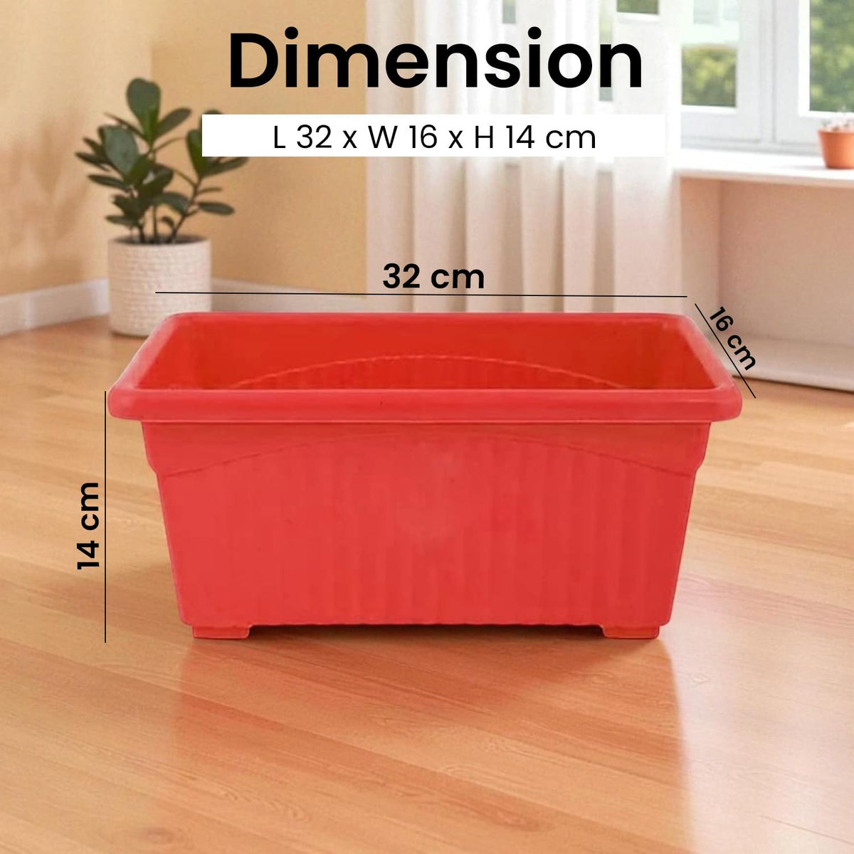 Image 7 of Go Hooked Planters | Multicolor | Rectangular | Plastic Pots for Plants | Jupiter Flower Pots for Home | Window Display Planters | Garden Planters | Set of 6 | 35 x 18.5 x 15 cm