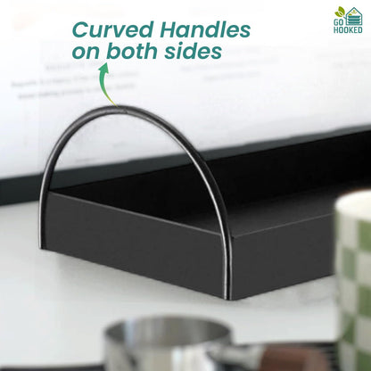Image 3 of Go Hooked Elegant Iron Vanity Tray Graceful Organization for Your Essentials Stylish Storage Solution Contemporary Iron Vanity Tray with Handles Add a Touch of Glamour