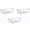Image 1 of Default Title for the product Go Hooked ViMe Powder Coated Iron Multipurpose Under Cabinet Undershelf Organiser Basket Storage Rack 16 Inch Silver Space Saving Versatile Heavy Duty Compact and Durable Pack of 3