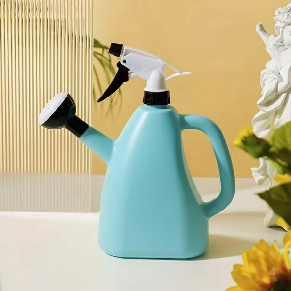 Image 2 of Go Hooked 2in1 Plant Watering Can with Spray Bottle & Shower Head 1 Litre | Multi-Purpose Garden Water Sprayer for Indoor Plants, Balcony Garden & Nursery | Plastic Watering Pot with Handle Multicolor