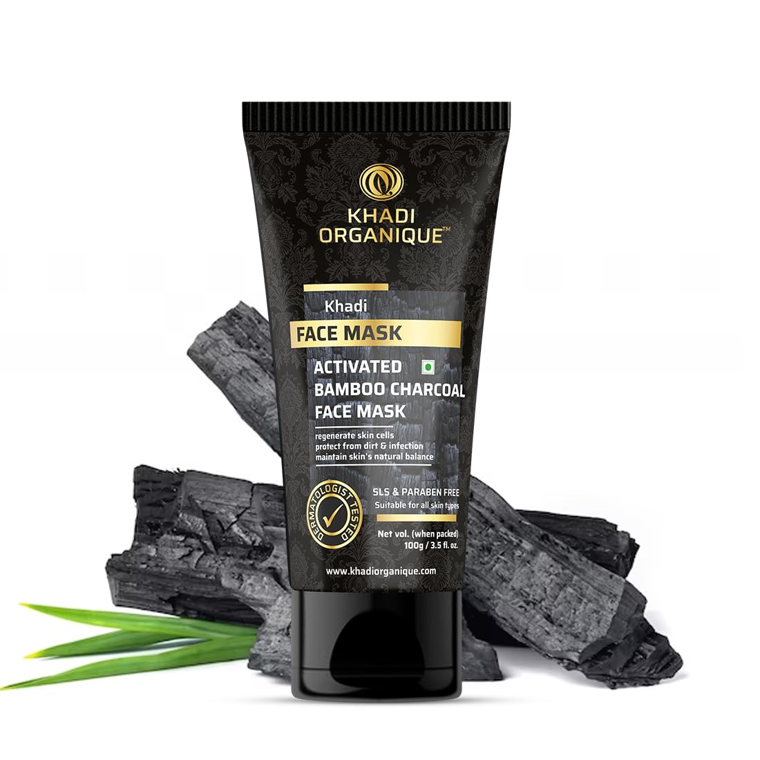 Image 1 of 100 gm for the product Khadi Organique Charcoal Face Mask