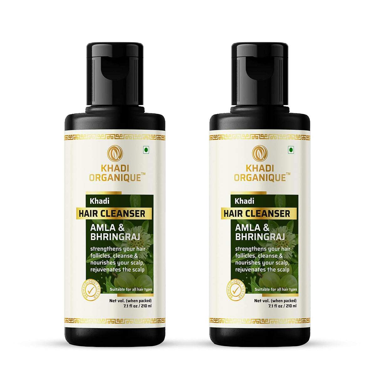 Image 1 of 210 ml / Pack of 2 for the product Khadi Organique Amla & Bhringraj Hair Shampoo