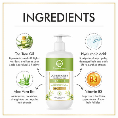 Image 4 of Nuerma Science Keratin Repair Tea Tree Hair Conditioner for Dandruff & Repair Damaged Hair