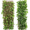 Image 1 of Go Hooked Wood&Plastic Artificial Expanding Wood Fence Trellis Artificial Plant Garden Green Wall Leaf Ivy Wood Fence for Home Decor Garden Decor Restaurant Decor(60 X 20 Inch,Pack of 1)