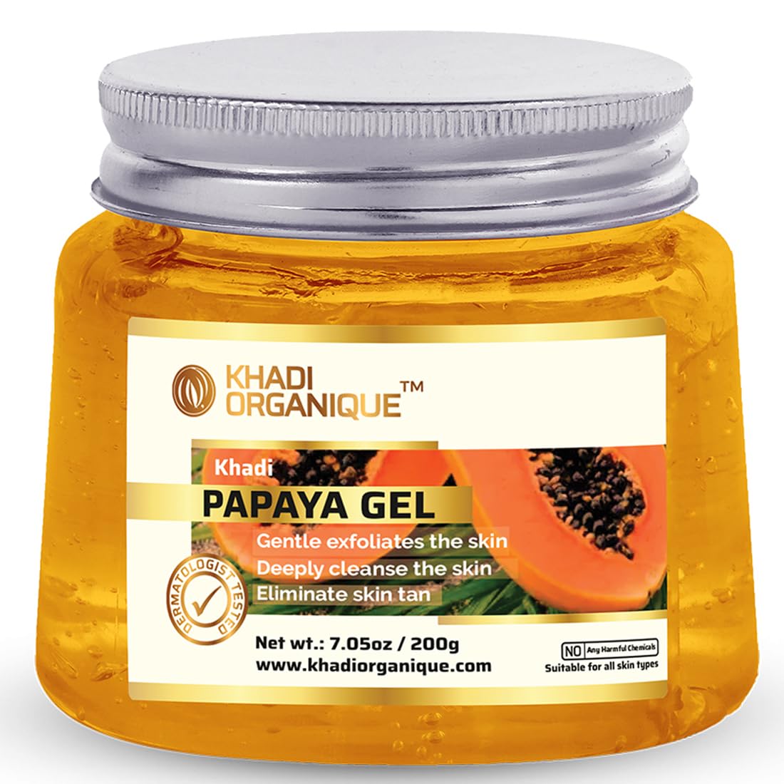 Image 1 of 200 gm for the product Khadi Organique Papaya Gel with Aloe Vera & Vitamin C