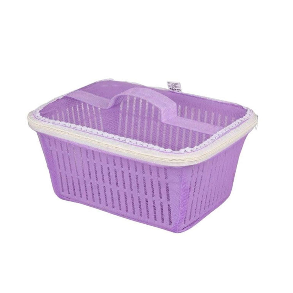 Image 5 of Go Hooked Multipurpose Plastic Storage Gift Basket With Net Cover Stylish Basket With Zip Net Cover Versatile Durable Stylish Convenient Compact Functional Efficient Pack of 1 Purple