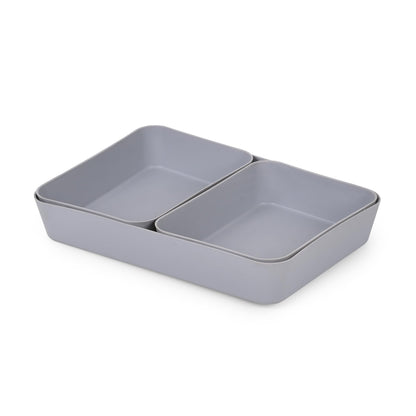 Image 7 of Go Hooked Set of 3 Plastic Storage Trays Grey - Multipurpose Organizers for Kitchen, Office, Makeup, and Stationery - Durable and Easy to Clean