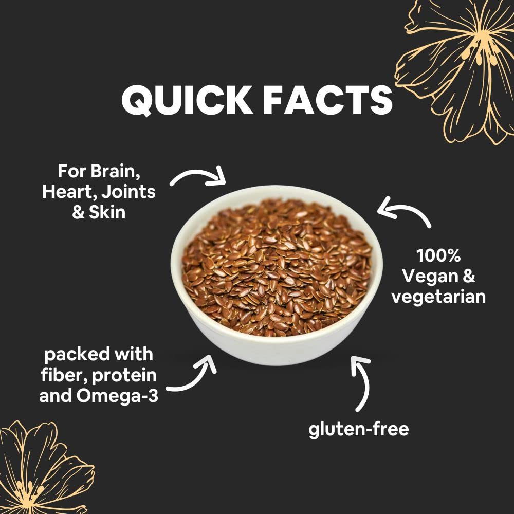 Image 3 of 5:15 PM 100% Certified Organic Flaxseeds - Raw & Unroasted Flax Seeds for Eating