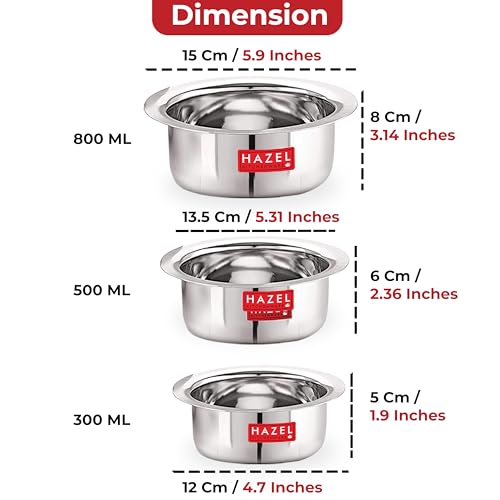 Image 4 of HAZEL Stainless Steel Tope Set of 3