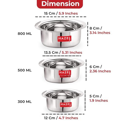Image 4 of HAZEL Stainless Steel Tope Set of 3