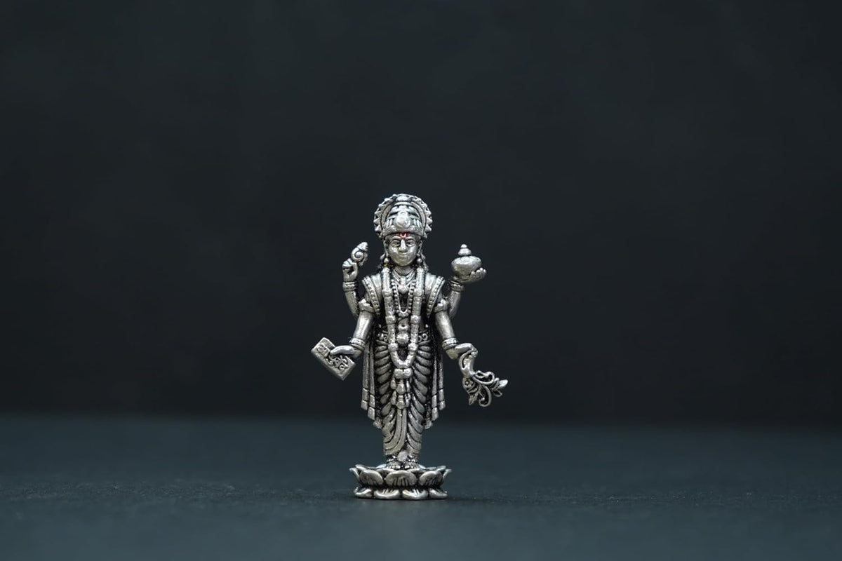 Image 2 of Dista Silvers Pure Silver Antique Dhanvanthri Standing 18.16G