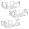 Image 1 of Default Title for the product Go Hooked 16 Inch Undershelf Storage Basket Pack of 3 | Multipurpose Under Shelf Organizer | Hanging Wire Basket for Cabinet, Shelf, Pantry, Cupboard, Closet, Desk, and Bathroom (White)