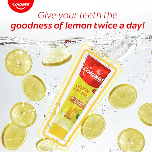 Image 7 of Colgate Lemon Fresh Gel Toothpaste, Fights Yellowness of Teeth, Freshens Breath 120gm/4.3 Oz (240g (120g x 2))