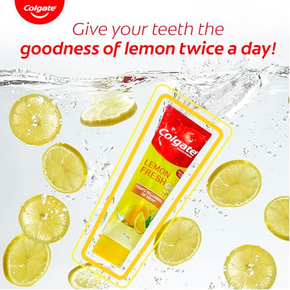 Image 7 of Colgate Lemon Fresh Gel Toothpaste, Fights Yellowness of Teeth, Freshens Breath 120gm/4.3 Oz (240g (120g x 2))