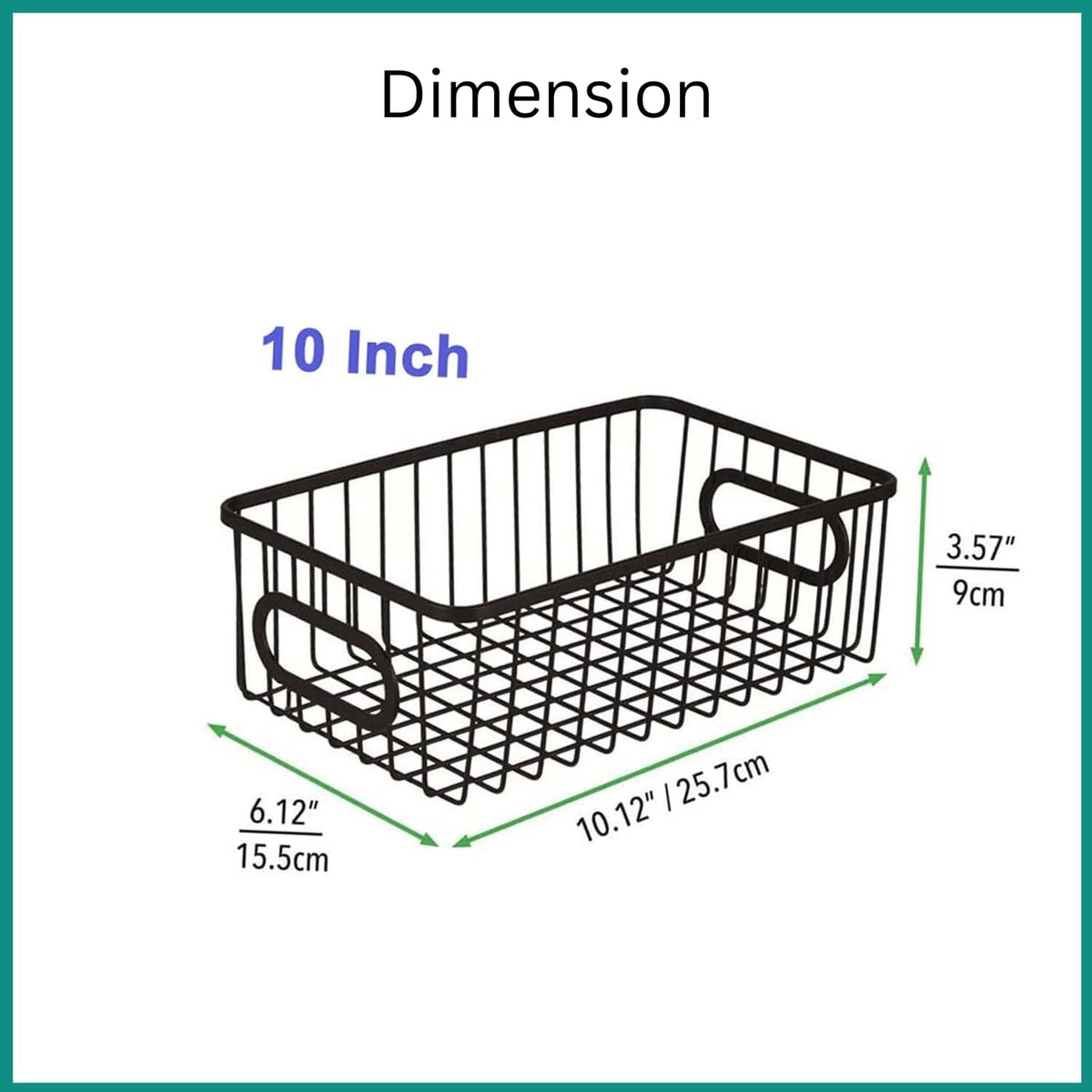 Image 2 of Go Hooked Bianco Multipurpose 10" Metal Bathroom Storage Organizer Basket Bin - Modern Wire Grid Design - for Organization in Cabinets, on Countertops, Bedroom, Kitchen, Bathroom, Garage (Pack of 3, Black)