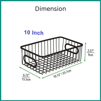 Image 2 of Go Hooked Bianco Multipurpose 10" Metal Bathroom Storage Organizer Basket Bin - Modern Wire Grid Design - for Organization in Cabinets, on Countertops, Bedroom, Kitchen, Bathroom, Garage (Pack of 3, Black)