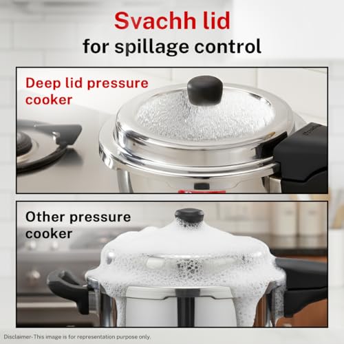 Image 5 of Prestige Stainless Steel Deluxe Alpha Svachh Outer Lid Pressure Cooker 2 Litre