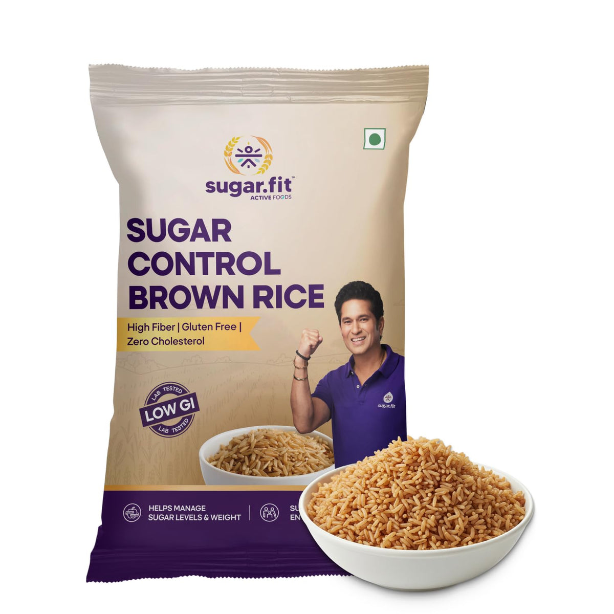Image 1 of 1 kg (Pack of 1) for the product Sugar.fit Sugar Control Low GI Brown Rice