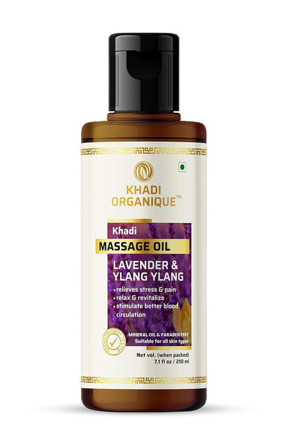Image 1 of 210 ml for the product Khadi Organique Lavender & Ylang Ylang Massage Oil