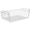 Image 1 of Default Title for the product Go Hooked 16 Inch Under Shelf Storage Basket | Heavy Duty Metal Under Cabinet Organizer for Kitchen, Pantry, Cupboard, Wardrobe, Closet & Bathroom | Hanging Wire Basket (Silver, Pack of 1)
