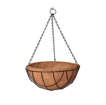 Image 5 of Go Hooked 8" Coir Hanging Basket/Coco Gardening Liner with Hanging Pots and Metal Hanging Chain/Hanging Planters- Set of 5 (Brown)