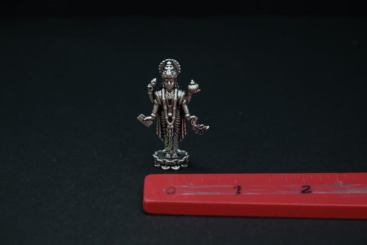 Image 4 of Dista Silvers Pure Silver Antique Dhanvanthri Standing 18.16G