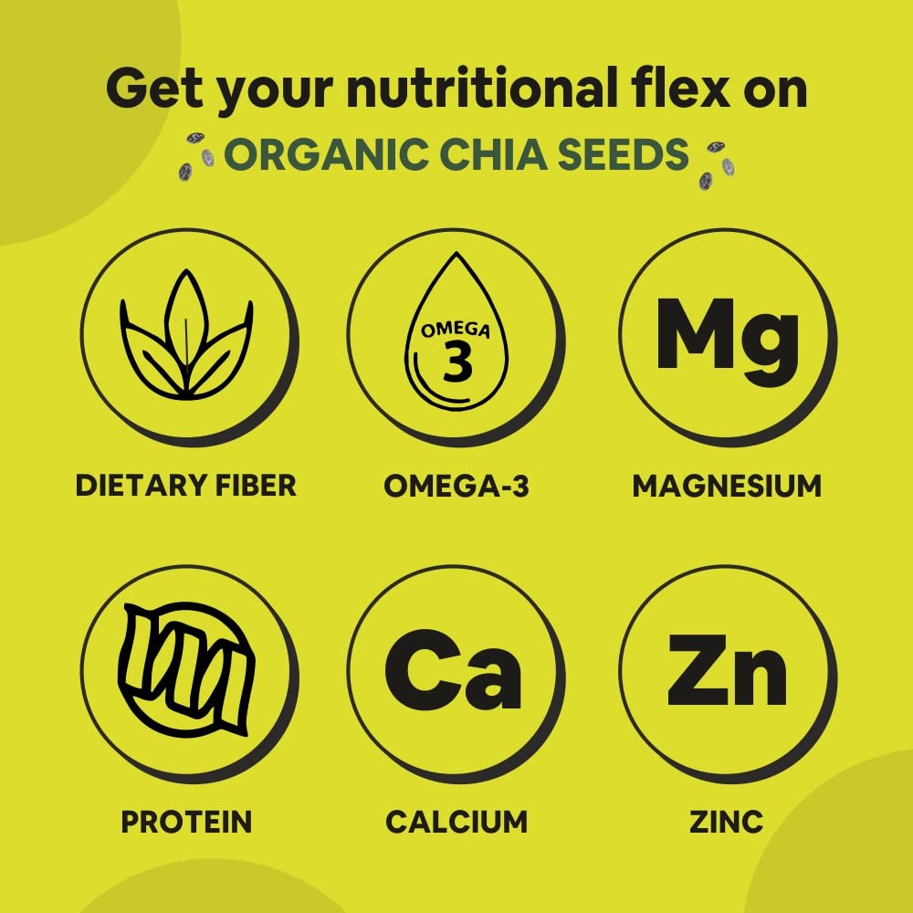 Image 3 of 5:15 PM Certified Organic Chia Seeds - Raw Unroasted Black Chia Seeds