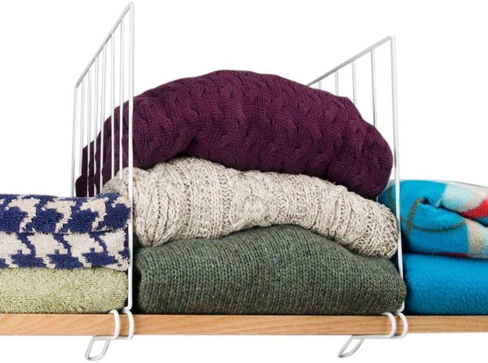 Image 6 of Go Hooked Coated Iron Racks Closet Shelf Organiser Shelf Partitions Shelf Separators Shelf Dividers White Durable Sturdy Space Saving Versatile Heavy Duty Efficient Compact Organize Pack of 3