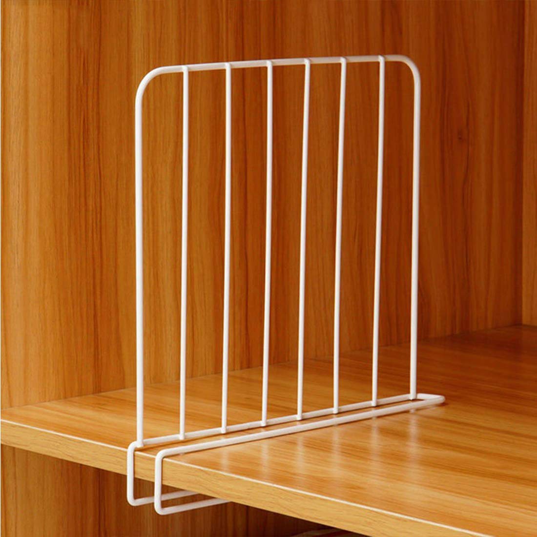Image 3 of Go Hooked Coated Iron Racks Closet Shelf Organiser Shelf Partitions Shelf Separators Shelf Dividers White Durable Sturdy Space Saving Versatile Heavy Duty Efficient Compact Organize Pack of 3