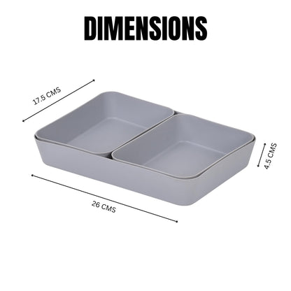Image 4 of Go Hooked Set of 3 Plastic Storage Trays Grey - Multipurpose Organizers for Kitchen, Office, Makeup, and Stationery - Durable and Easy to Clean