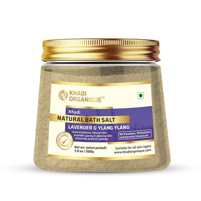 Image 1 of 200 gm for the product Khadi Organique Lavender & Ylang Ylang Bath Salt
