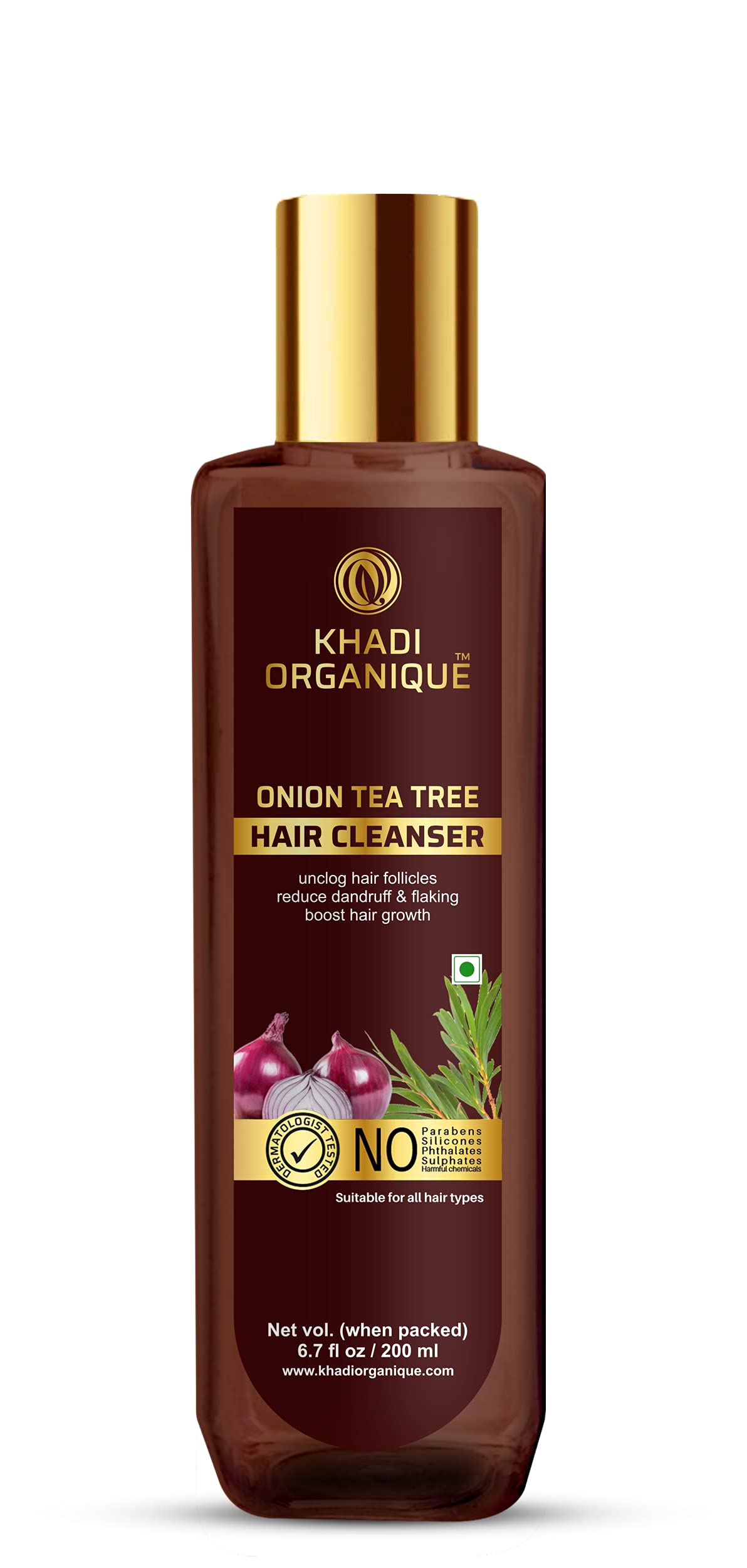 Image 1 of 200 ml for the product Khadi Organique Onion & Tea Tree Hair Shampoo