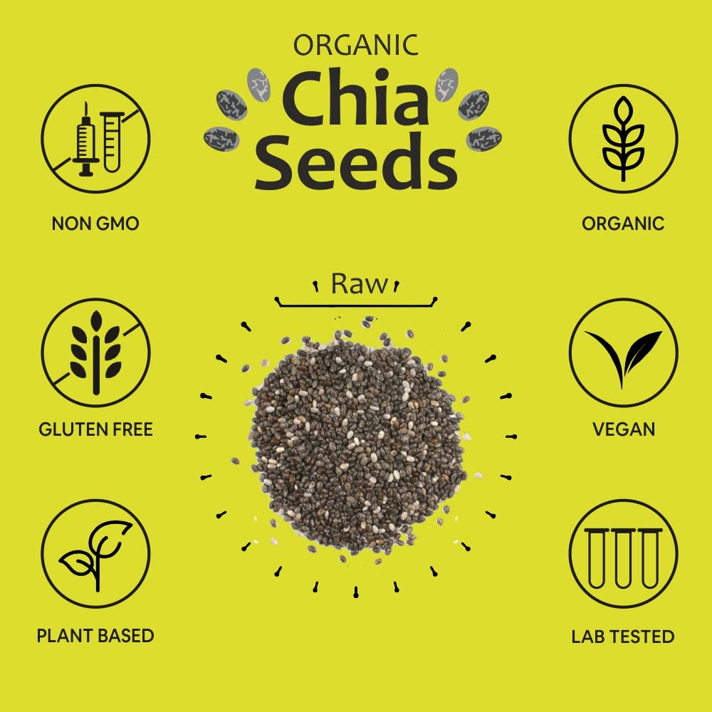 Image 4 of 5:15 PM Certified Organic Chia Seeds - Raw Unroasted Black Chia Seeds