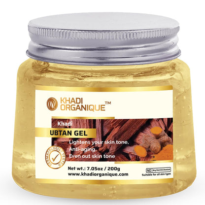 Image 1 of 200 gm for the product Khadi Organique Ubtan Gel with Aloe Vera, Turmeric & Sandalwood