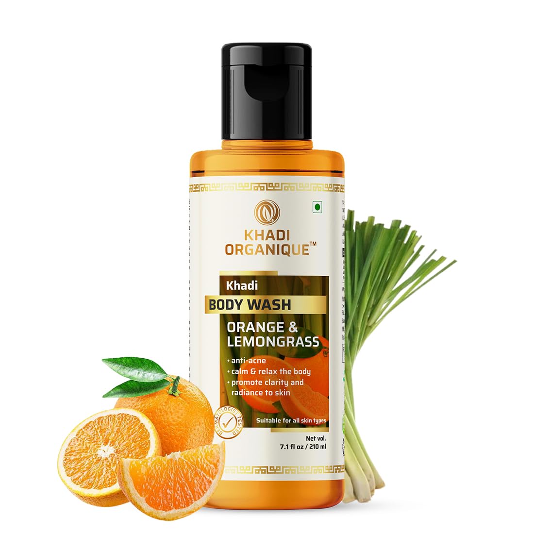 Image 1 of 210 ml for the product Khadi Organique Orange & Lemongrass Body Wash