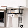 Image 1 of Default Title for the product Go Hooked BIANCO Under Shelf Hanging Basket Organizer for Home, Cabinet & Wardrobe 12 Inch| Space Saver Rack for Pantry, Cutlery, Clothes & Stationery | Black Coated Metal Wire Shelf Basket with Curved Hook