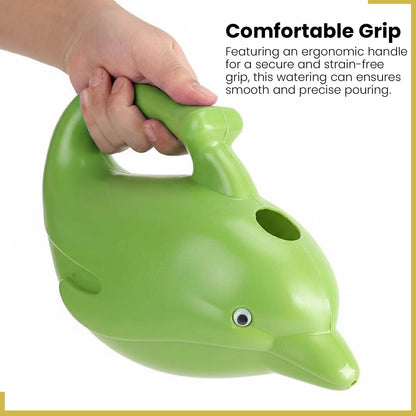 Image 4 of Go Hooked Plastic Dolphin Shape 1.5 Liter Kids Watering Can for House Plants & Garden Plants (Pack of 1, Yellow, 1.5 Liter)