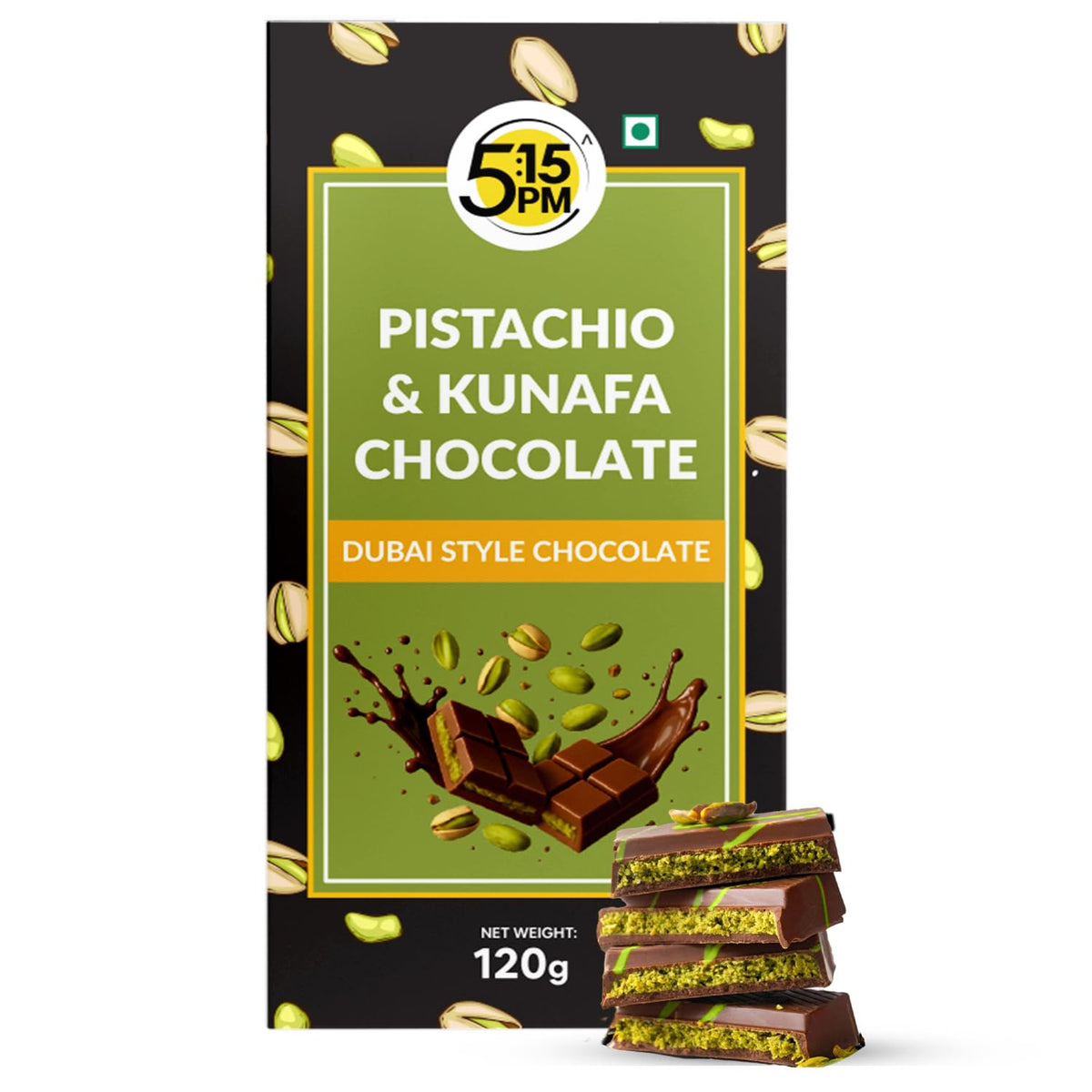 Image 1 of 5:15 PM Kunafa Chocolate Bar Dubai Style