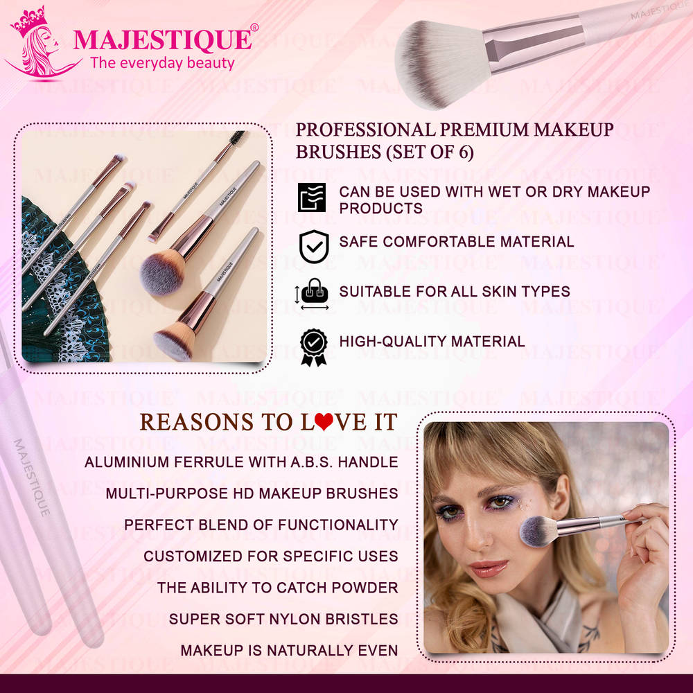 Image 4 of Majestique Professional Makeup Brush Set